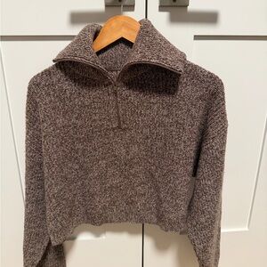 Alo cropped 1/4 zipped sweater